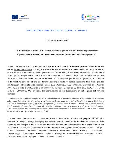 Petizione donne in musica